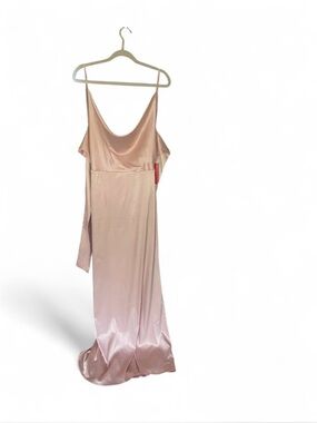 Vow’d Satin Formal Maxi Dress in Blush Pink